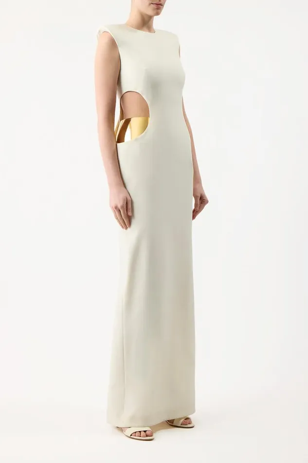 Gabriela Hearst Dresses Women Faith Dress In Ivory Silk Wool Cady
