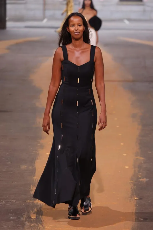 Gabriela Hearst Dresses Women Gail Dress In Black Sportswear Wool With Gold Bars