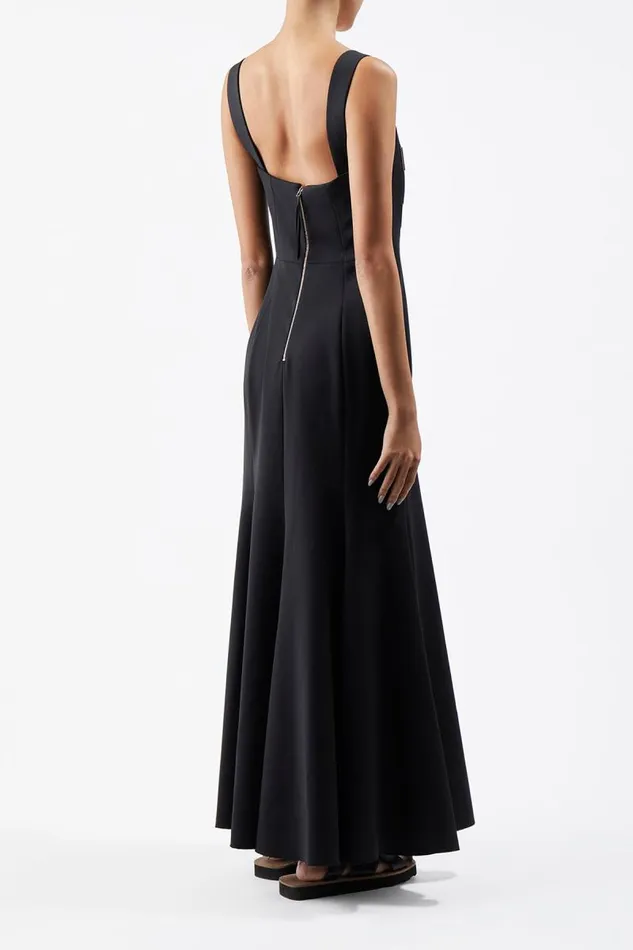 Gabriela Hearst Dresses Women Gail Dress In Black Sportswear Wool With Gold Bars