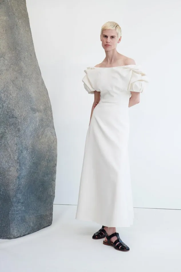 Gabriela Hearst Dresses Women Gwyneth Dress In Ivory Silk Wool Cady