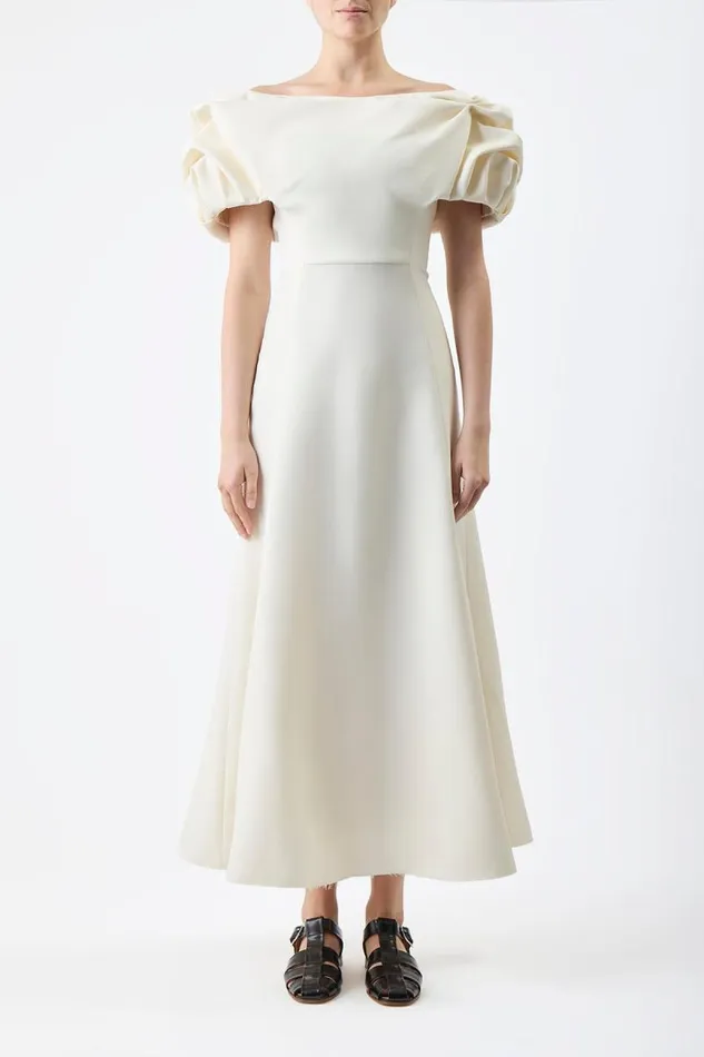 Gabriela Hearst Dresses Women Gwyneth Dress In Ivory Silk Wool Cady