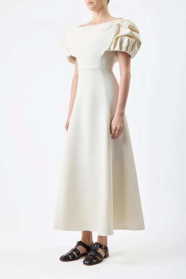 Gabriela Hearst Dresses Women Gwyneth Dress In Ivory Silk Wool Cady