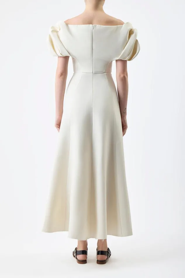 Gabriela Hearst Dresses Women Gwyneth Dress In Ivory Silk Wool Cady