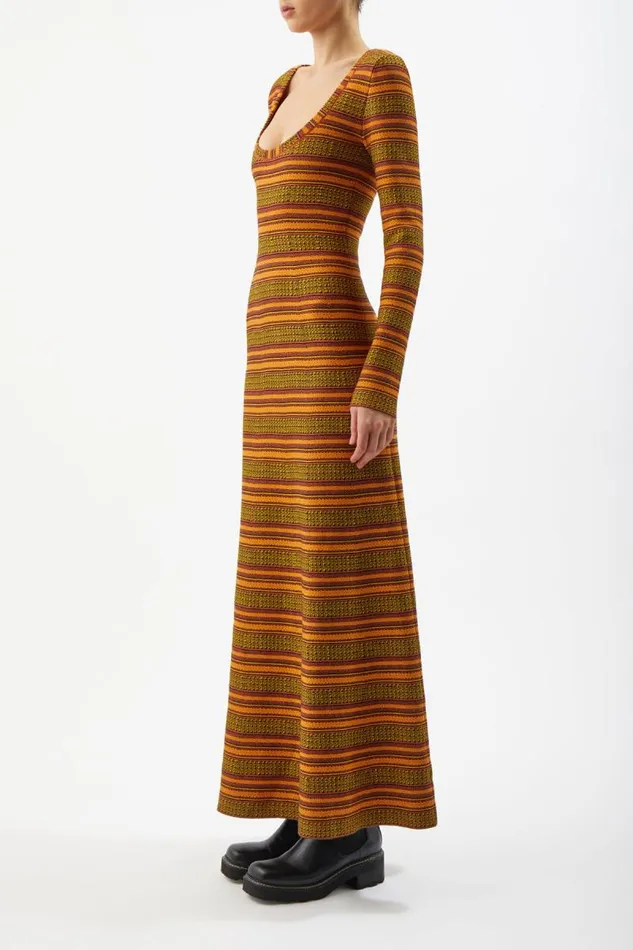 Gabriela Hearst Dresses Women Hank Knit Dress In Fire Multi Merino Wool