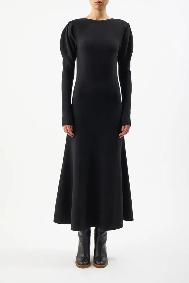 Gabriela Hearst Dresses Women Hannah Knit Dress In Black Merino Wool Cashmere