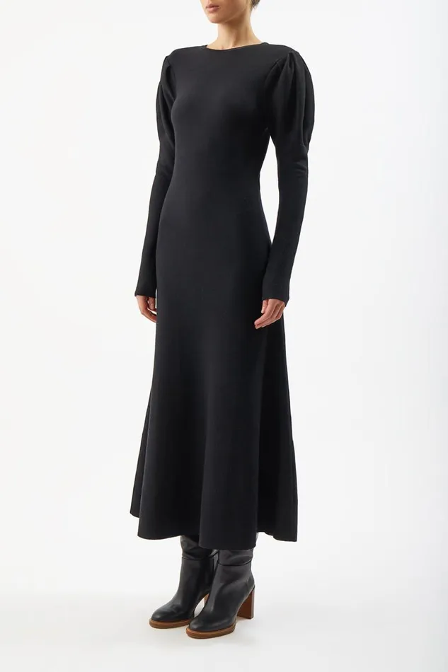 Gabriela Hearst Dresses Women Hannah Knit Dress In Black Merino Wool Cashmere