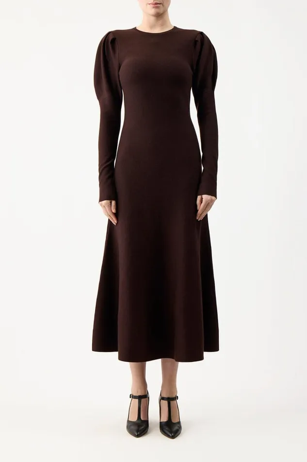 Gabriela Hearst Dresses Women Hannah Knit Dress In Chocolate Merino Wool Cashmere