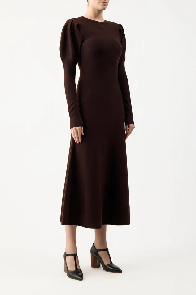 Gabriela Hearst Dresses Women Hannah Knit Dress In Chocolate Merino Wool Cashmere