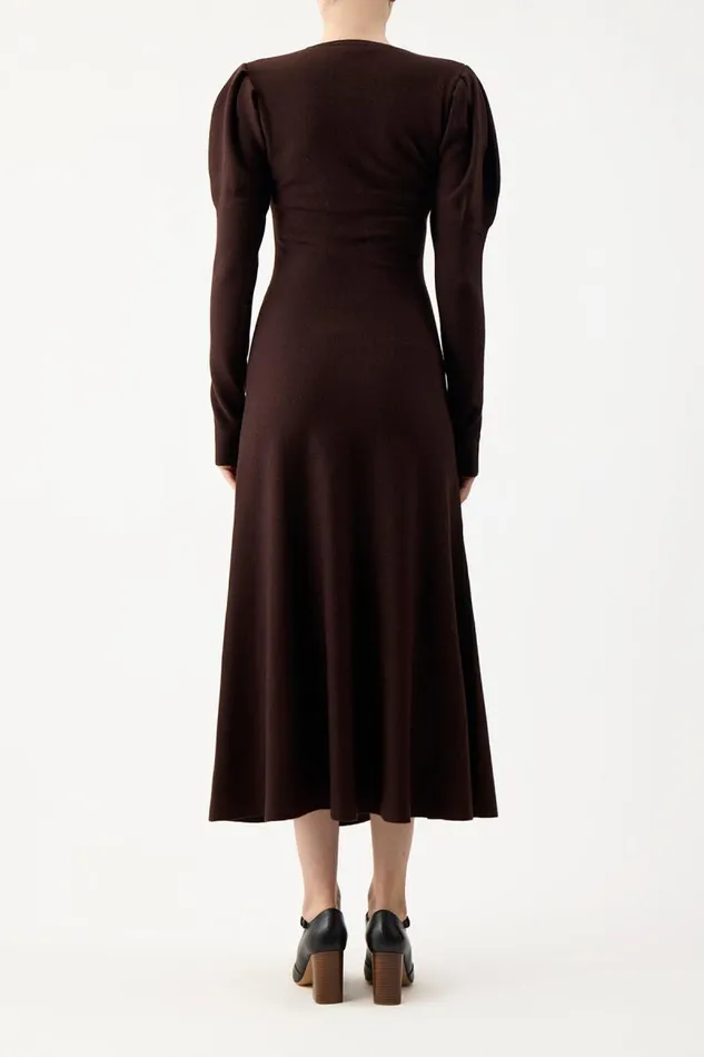 Gabriela Hearst Dresses Women Hannah Knit Dress In Chocolate Merino Wool Cashmere