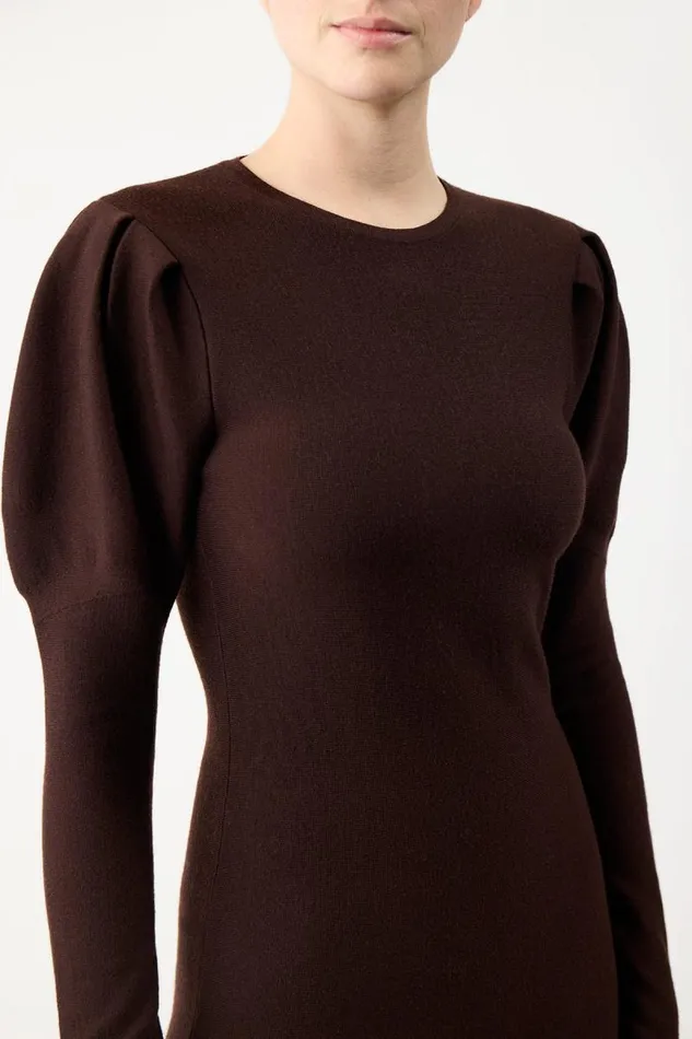 Gabriela Hearst Dresses Women Hannah Knit Dress In Chocolate Merino Wool Cashmere