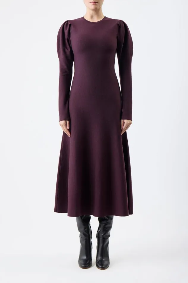 Gabriela Hearst Dresses Women Hannah Knit Dress In Deep Bordeaux Merino Wool Cashmere