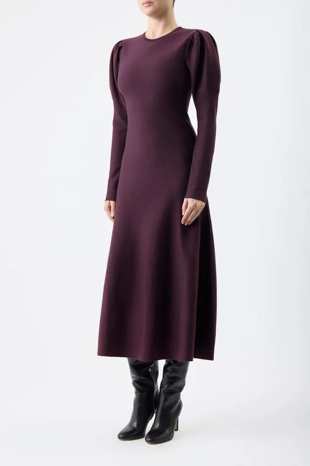 Gabriela Hearst Dresses Women Hannah Knit Dress In Deep Bordeaux Merino Wool Cashmere