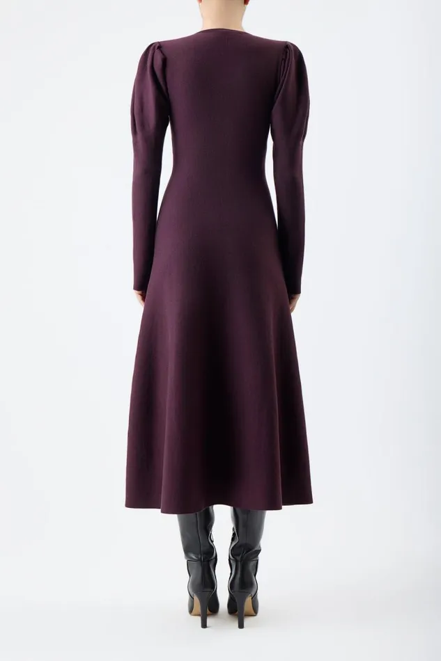 Gabriela Hearst Dresses Women Hannah Knit Dress In Deep Bordeaux Merino Wool Cashmere