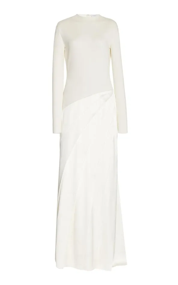 Gabriela Hearst Dresses Women Ismay Pleated Dress In Ivory Silk Satin