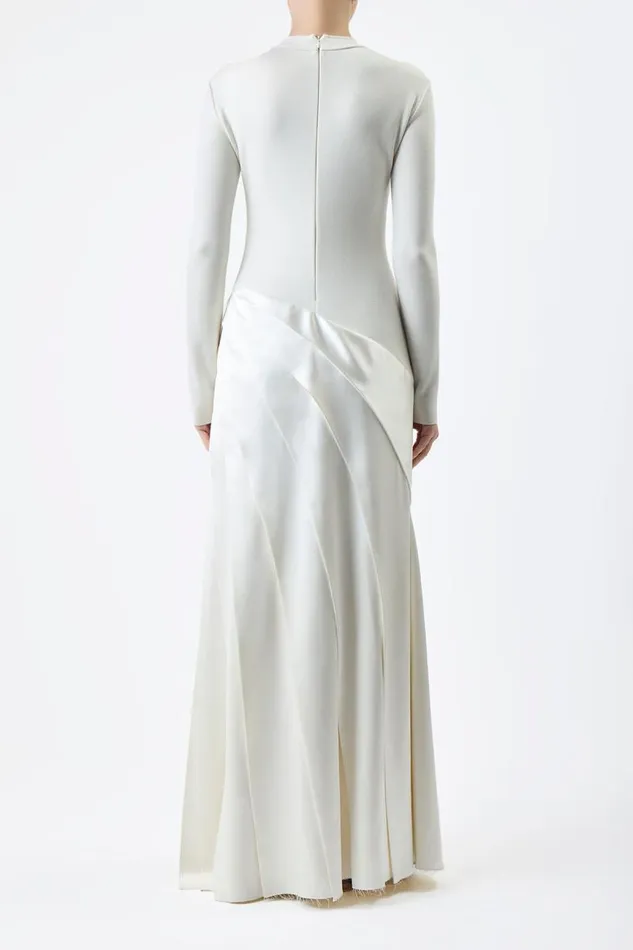 Gabriela Hearst Dresses Women Ismay Pleated Dress In Ivory Silk Satin