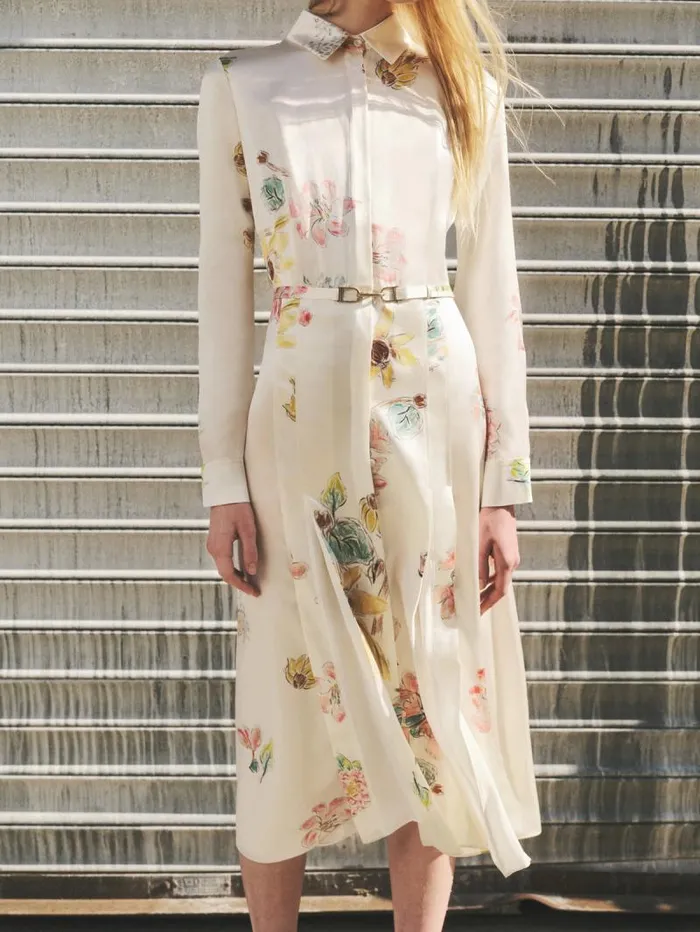 Gabriela Hearst Dresses Women Jane Shirtdress In Ivory Multi Printed Silk