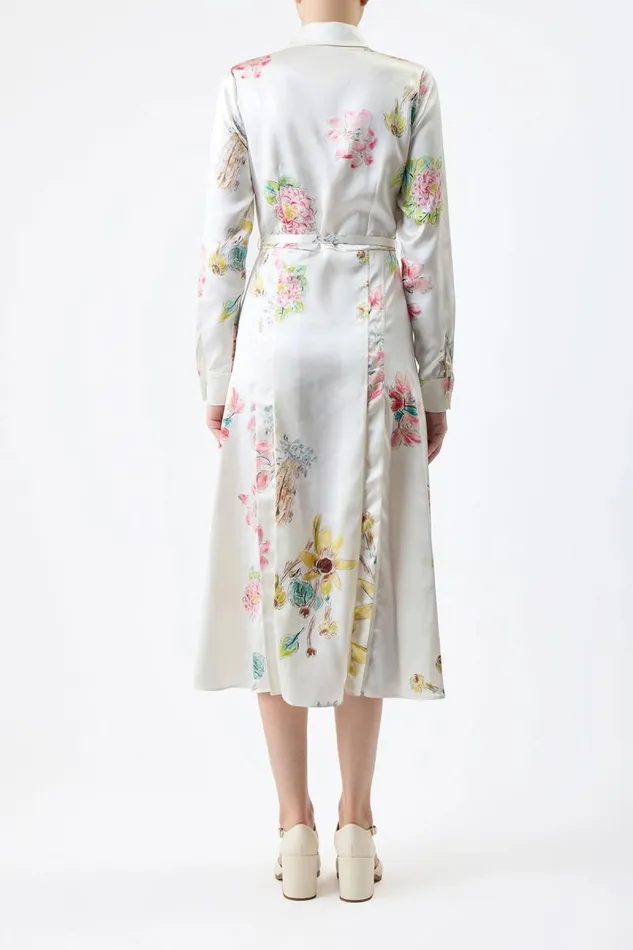 Gabriela Hearst Dresses Women Jane Shirtdress In Ivory Multi Printed Silk