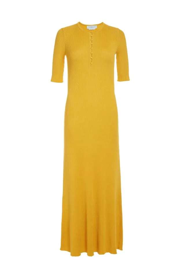Gabriela Hearst Dresses Women Johanna Knit Dress In Yellow Cashmere Silk