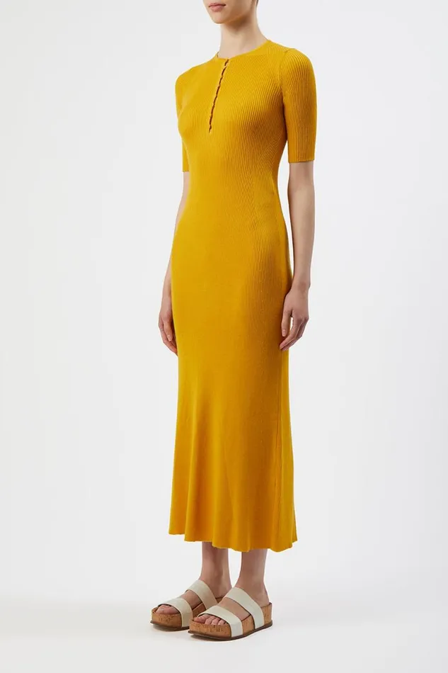Gabriela Hearst Dresses Women Johanna Knit Dress In Yellow Cashmere Silk