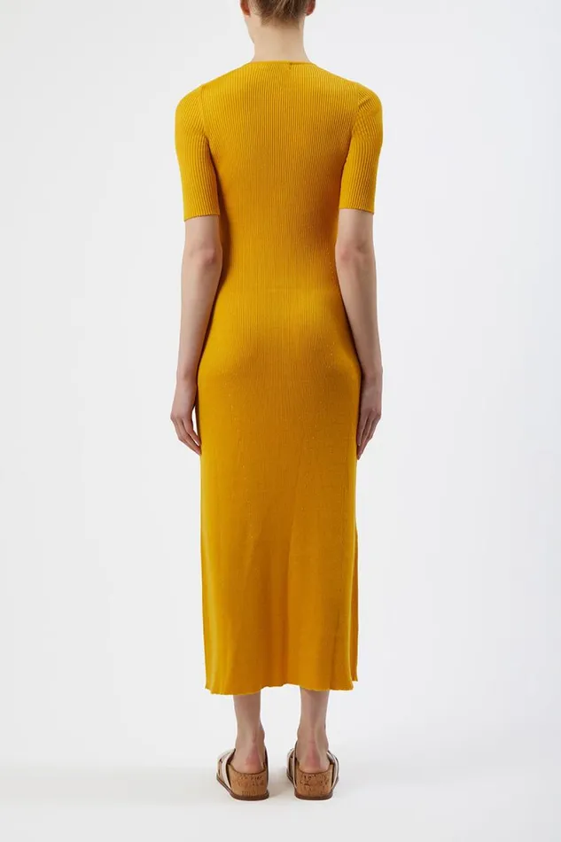 Gabriela Hearst Dresses Women Johanna Knit Dress In Yellow Cashmere Silk