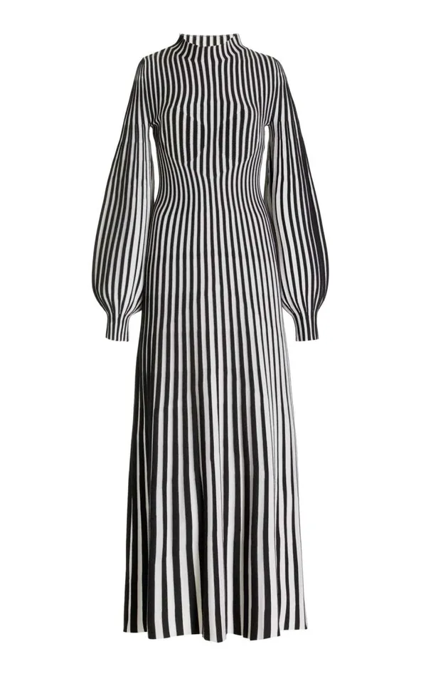 Gabriela Hearst Dresses Women Lee Knit Dress In Charcoal and Ivory Cashmere Silk Gabriela Hearst Dresses Women Lee Knit Dress In Charcoal and Ivory Cashmere Silk