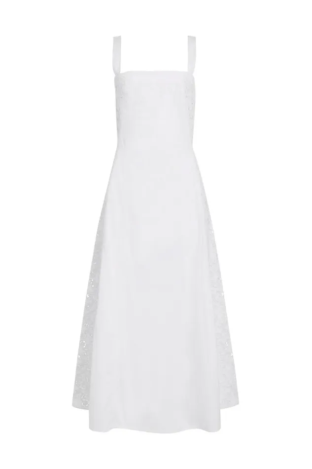 Gabriela Hearst Dresses Women Lenya Lace Dress In White Sea Island Cotton Poplin Gabriela Hearst Dresses Women Lenya Lace Dress In White Sea Island Cotton Poplin