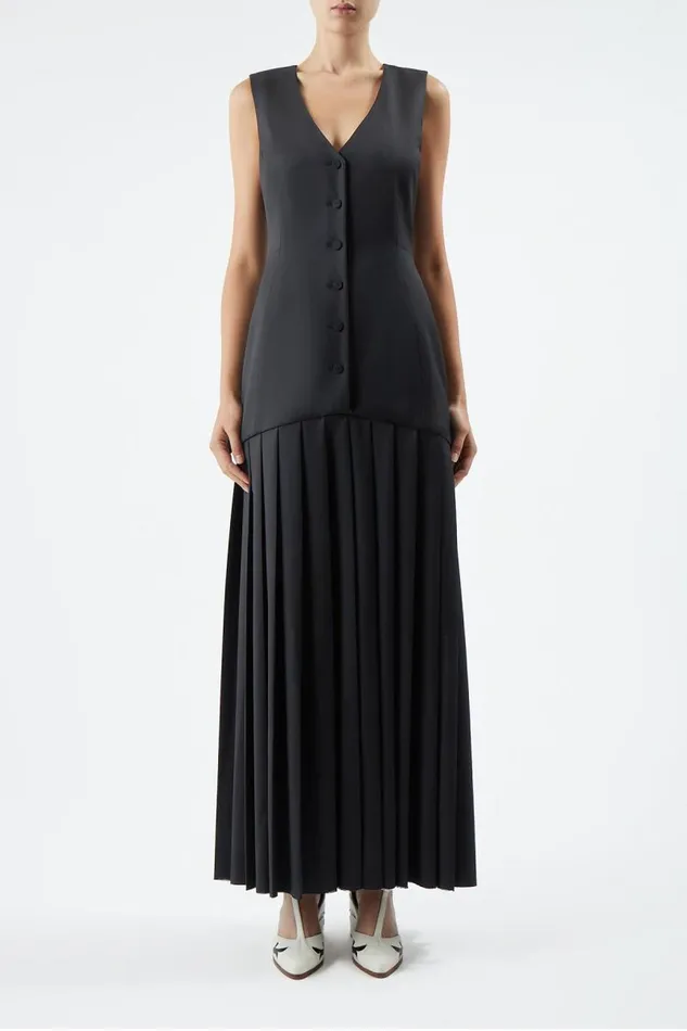 Gabriela Hearst Dresses Women Leone Vest Dress In Black Virgin Wool