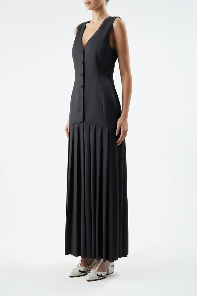 Gabriela Hearst Dresses Women Leone Vest Dress In Black Virgin Wool