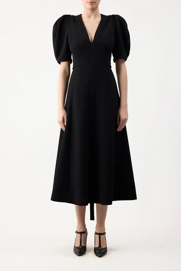 Gabriela Hearst Dresses Women Luz Dress In Black Virgin Wool Crepe