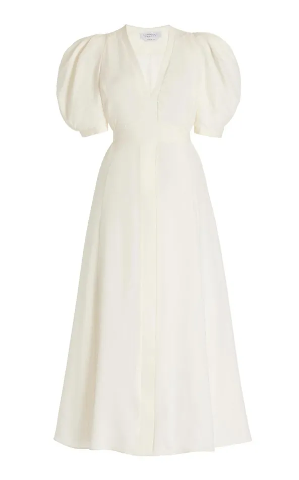 Gabriela Hearst Dresses Women Luz Dress In Ivory Virgin Wool Crepe