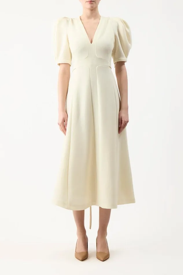 Gabriela Hearst Dresses Women Luz Dress In Ivory Virgin Wool Crepe