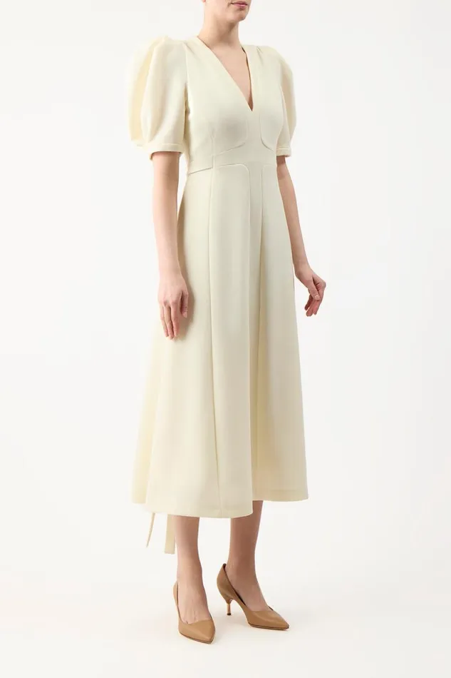 Gabriela Hearst Dresses Women Luz Dress In Ivory Virgin Wool Crepe