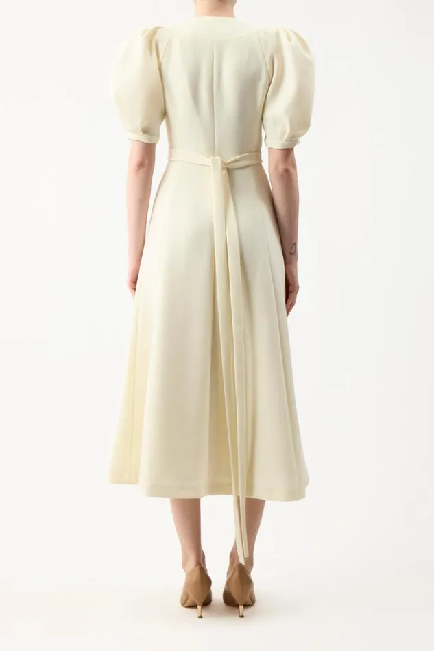 Gabriela Hearst Dresses Women Luz Dress In Ivory Virgin Wool Crepe