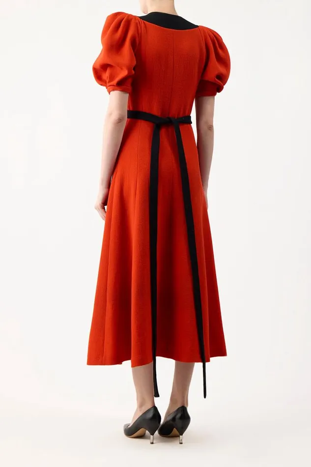 Gabriela Hearst Dresses Women Luz Dress In Tonic Orange Virgin Wool Crepe