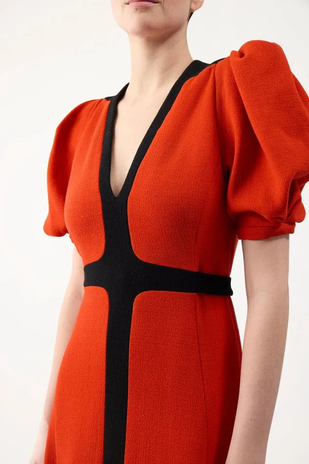 Gabriela Hearst Dresses Women Luz Dress In Tonic Orange Virgin Wool Crepe