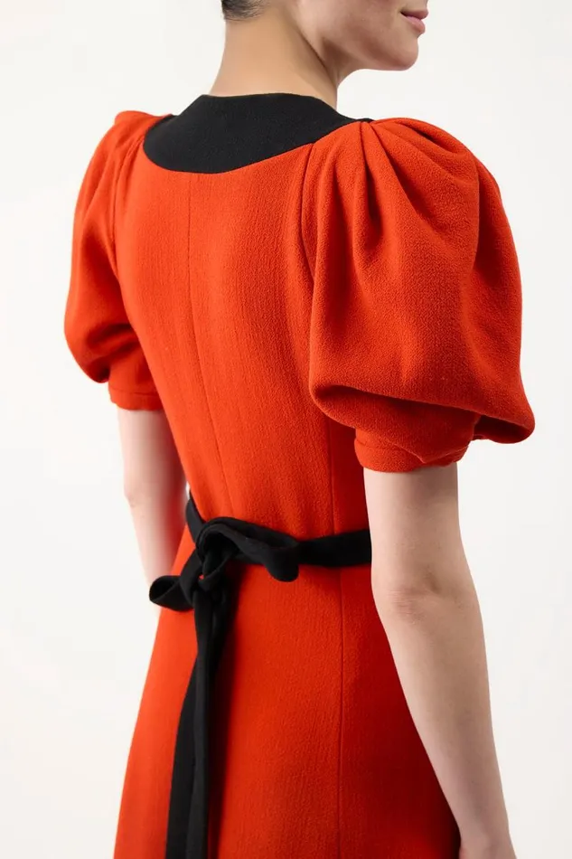 Gabriela Hearst Dresses Women Luz Dress In Tonic Orange Virgin Wool Crepe