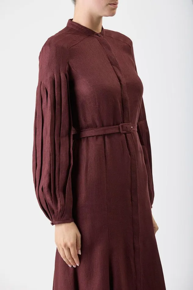 Gabriela Hearst Dresses Women Lydia Dress With Slip In Deep Bordeaux Linen