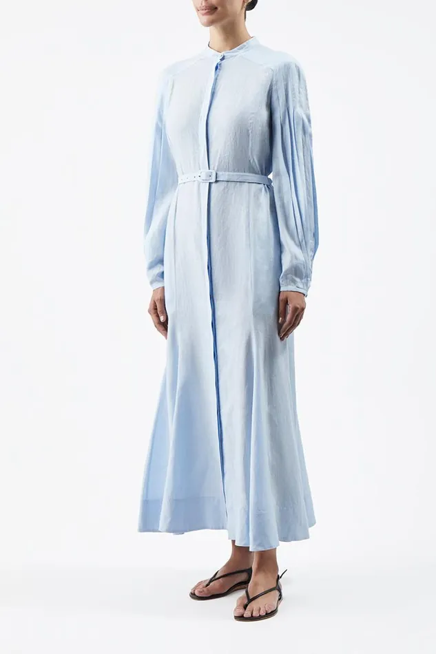 Gabriela Hearst Dresses Women Lydia Dress With Slip In Light Blue Aloe Linen