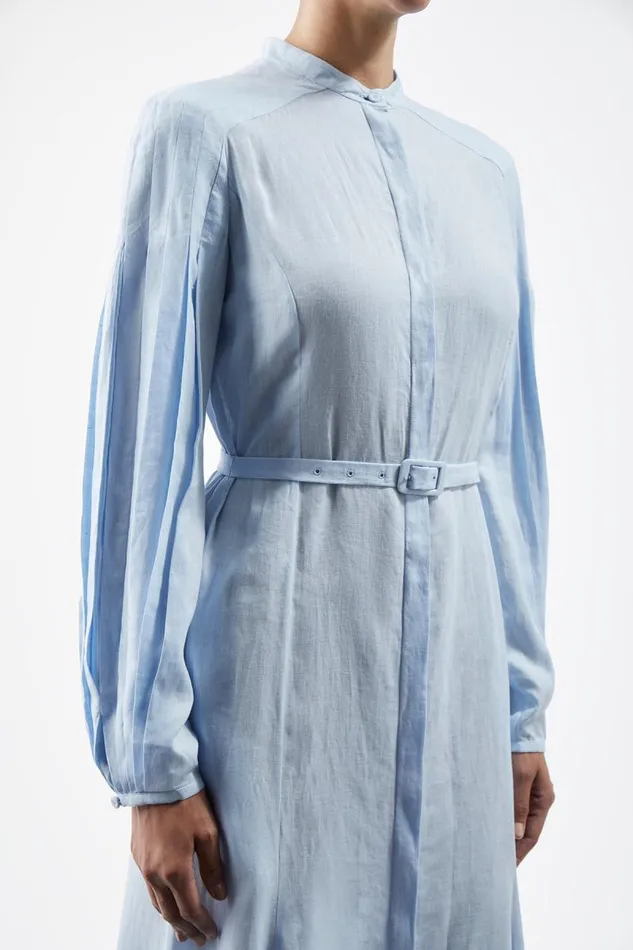 Gabriela Hearst Dresses Women Lydia Dress With Slip In Light Blue Aloe Linen