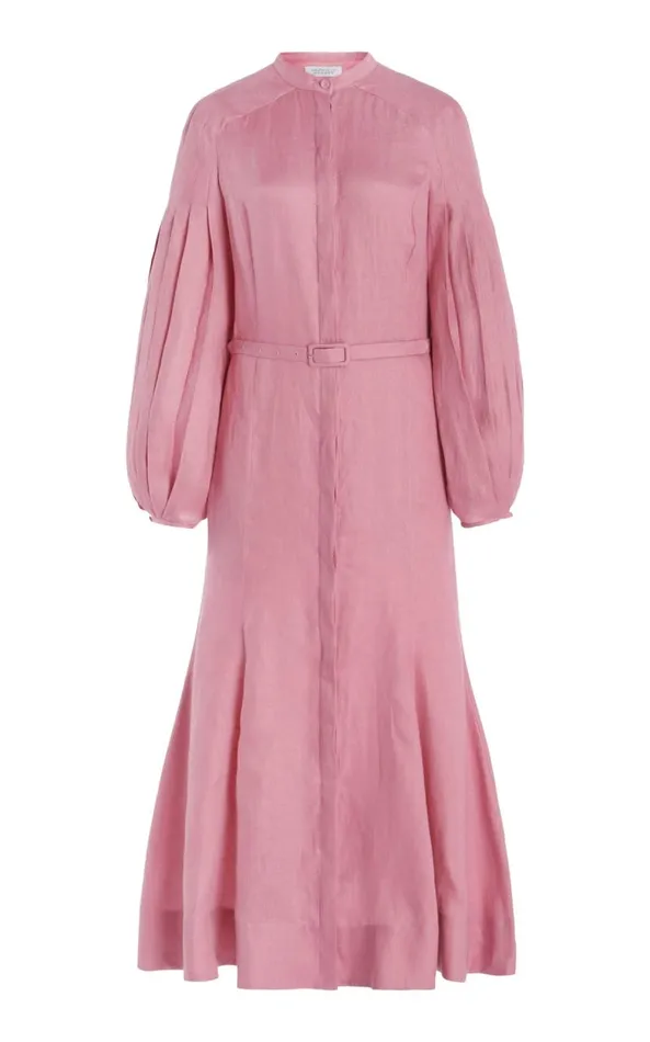 Gabriela Hearst Dresses Women Lydia Dress With Slip In Rose Quartz Linen