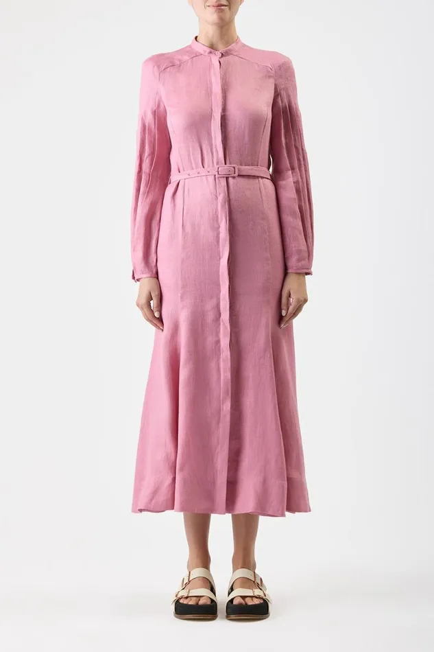 Gabriela Hearst Dresses Women Lydia Dress With Slip In Rose Quartz Linen