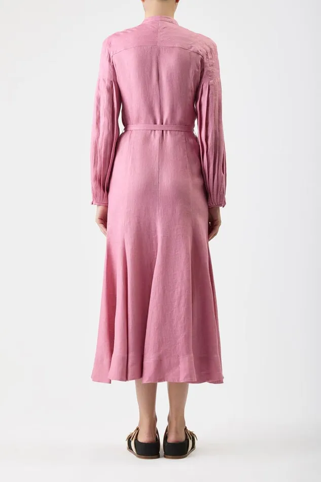 Gabriela Hearst Dresses Women Lydia Dress With Slip In Rose Quartz Linen