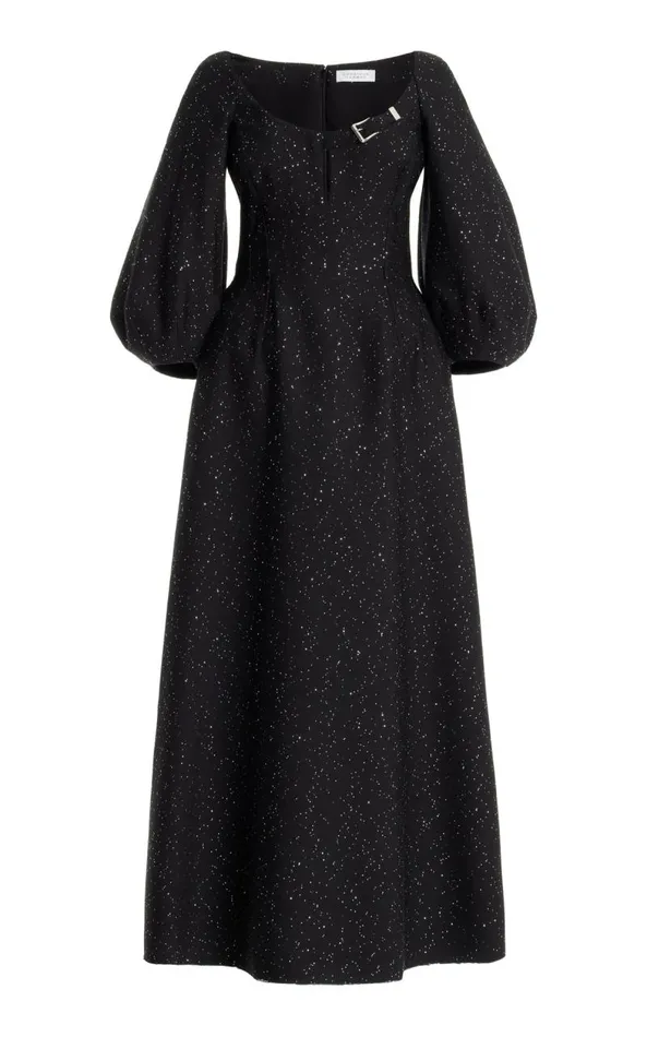 Gabriela Hearst Dresses Women Madyn Sequin Dress In Black Virgin Wool