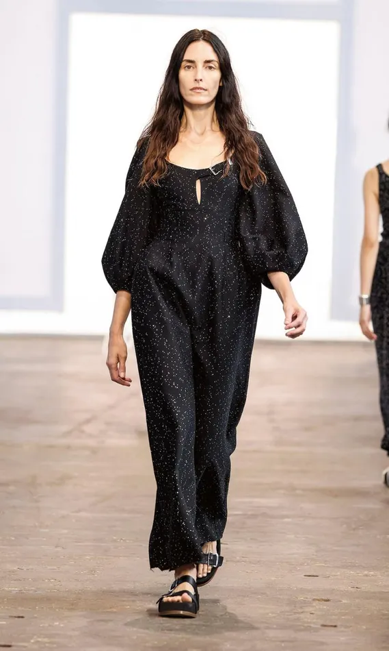 Gabriela Hearst Dresses Women Madyn Sequin Dress In Black Virgin Wool