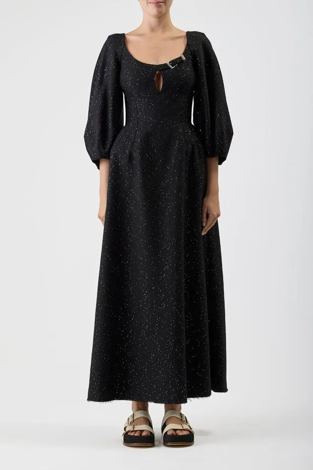 Gabriela Hearst Dresses Women Madyn Sequin Dress In Black Virgin Wool