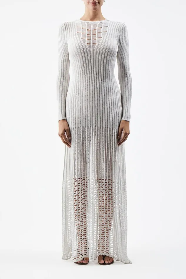 Gabriela Hearst Dresses Women Maia Knit Dress In Ivory Shappe Silk