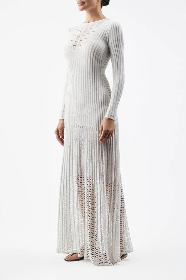 Gabriela Hearst Dresses Women Maia Knit Dress In Ivory Shappe Silk