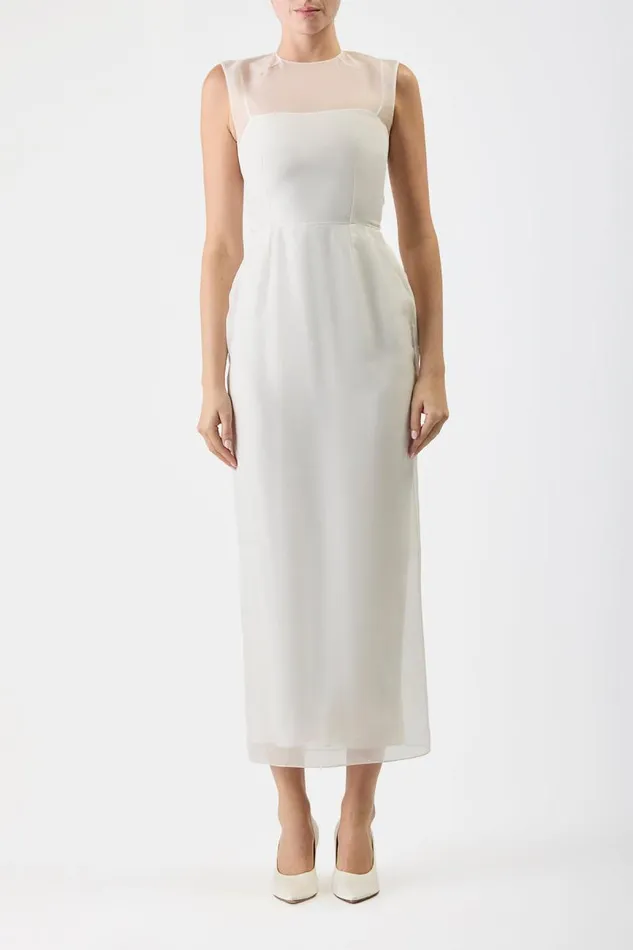 Gabriela Hearst Dresses Women Maslow Sheer Dress With Slip In Ivory Silk Organza