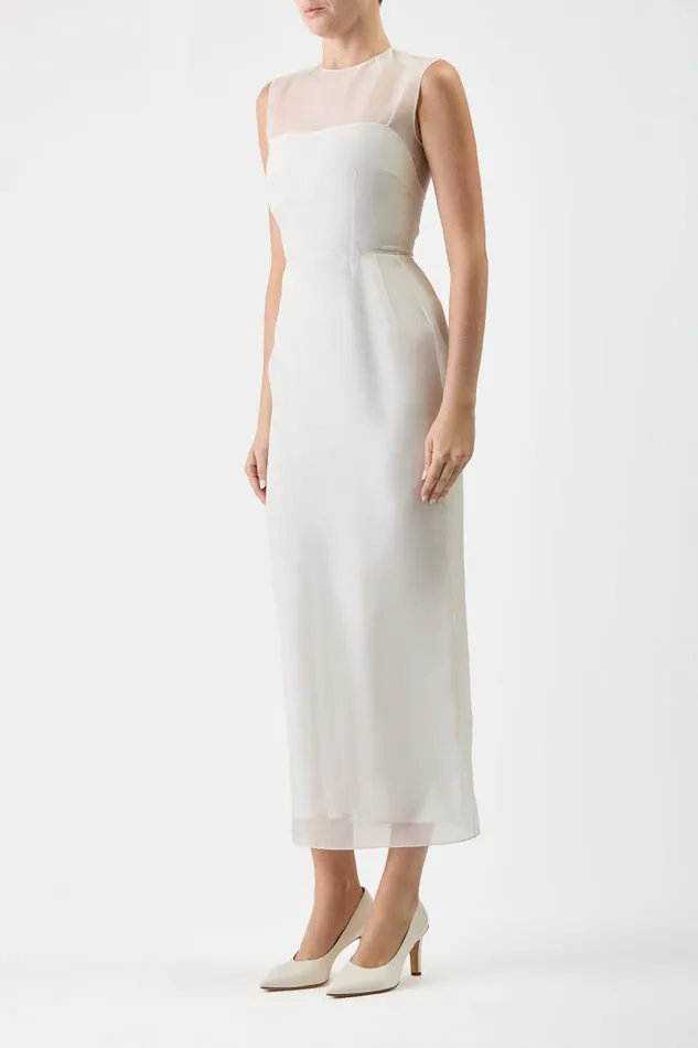Gabriela Hearst Dresses Women Maslow Sheer Dress With Slip In Ivory Silk Organza