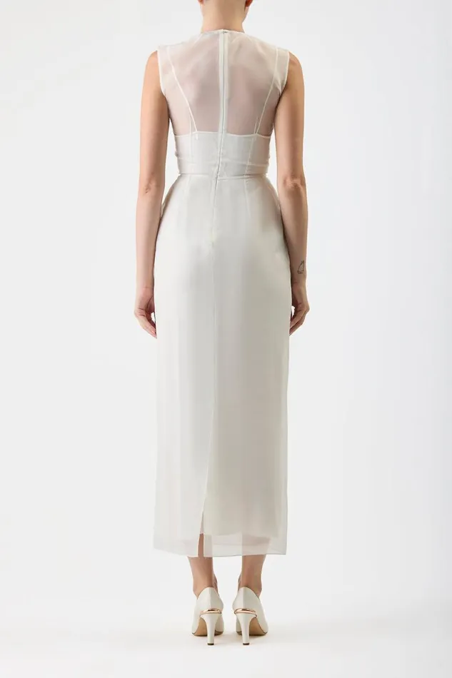 Gabriela Hearst Dresses Women Maslow Sheer Dress With Slip In Ivory Silk Organza